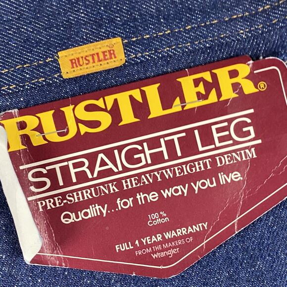 Rustler Straight Leg Denim Jeans Men's 44x30 Workwear Heavyweight New NWT - Picture 3 of 11